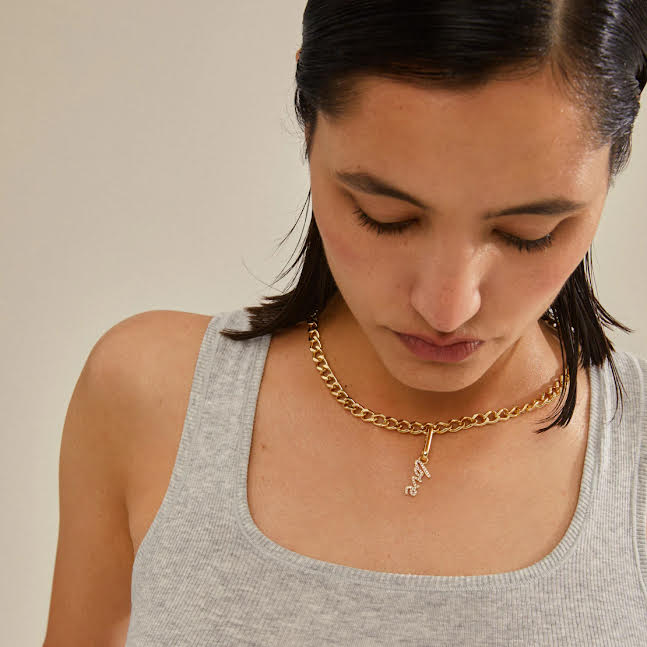 CHARM pendentif love recyclé - plaqué or