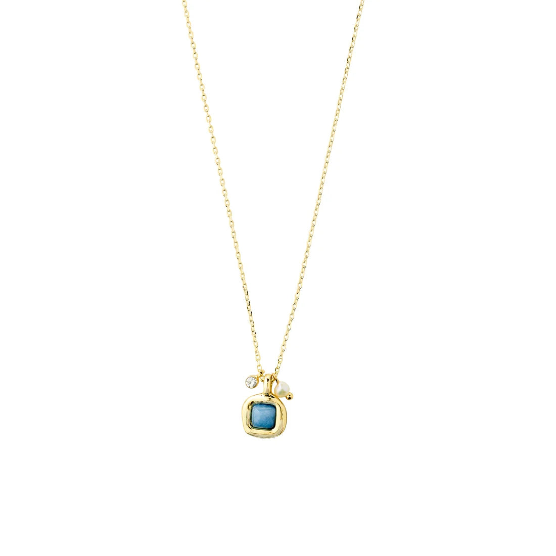 Collier avec Pierre Bleue NOW Pilgrim - Or