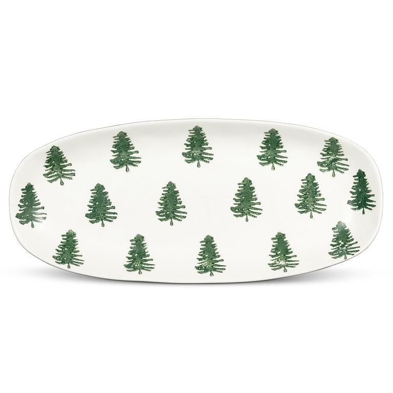 Plat de service ovale - Sapins