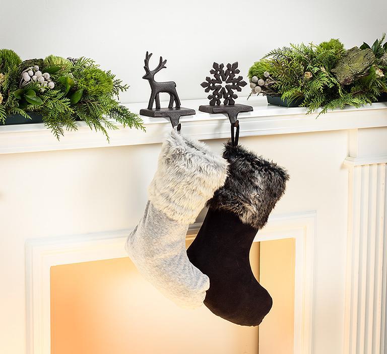 Support à bas de Noël - Flocon noir