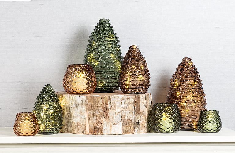 Lampe en pomme de pin - Ambre