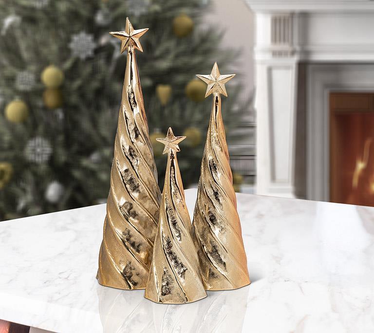 Sapin avec étoile dorée - 10 po