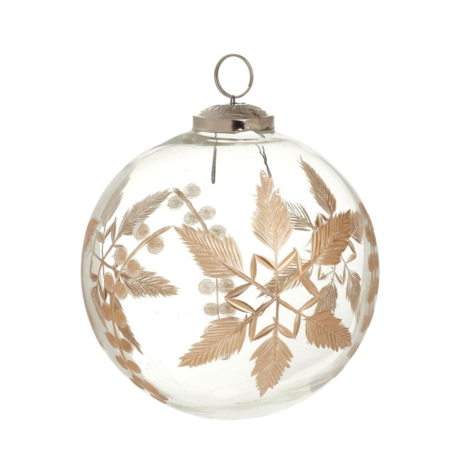 Boule de Noël en Verre - Gravures Or