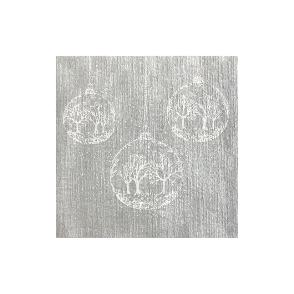Serviette de table Cocktail Paviot - Boule à neige argent