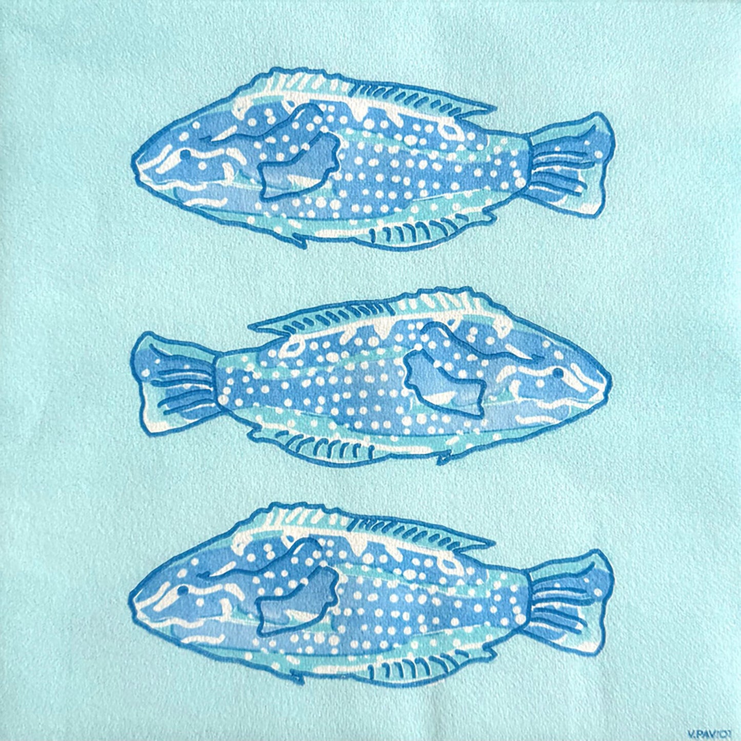 Paviot Napkin - Blue Light Fish