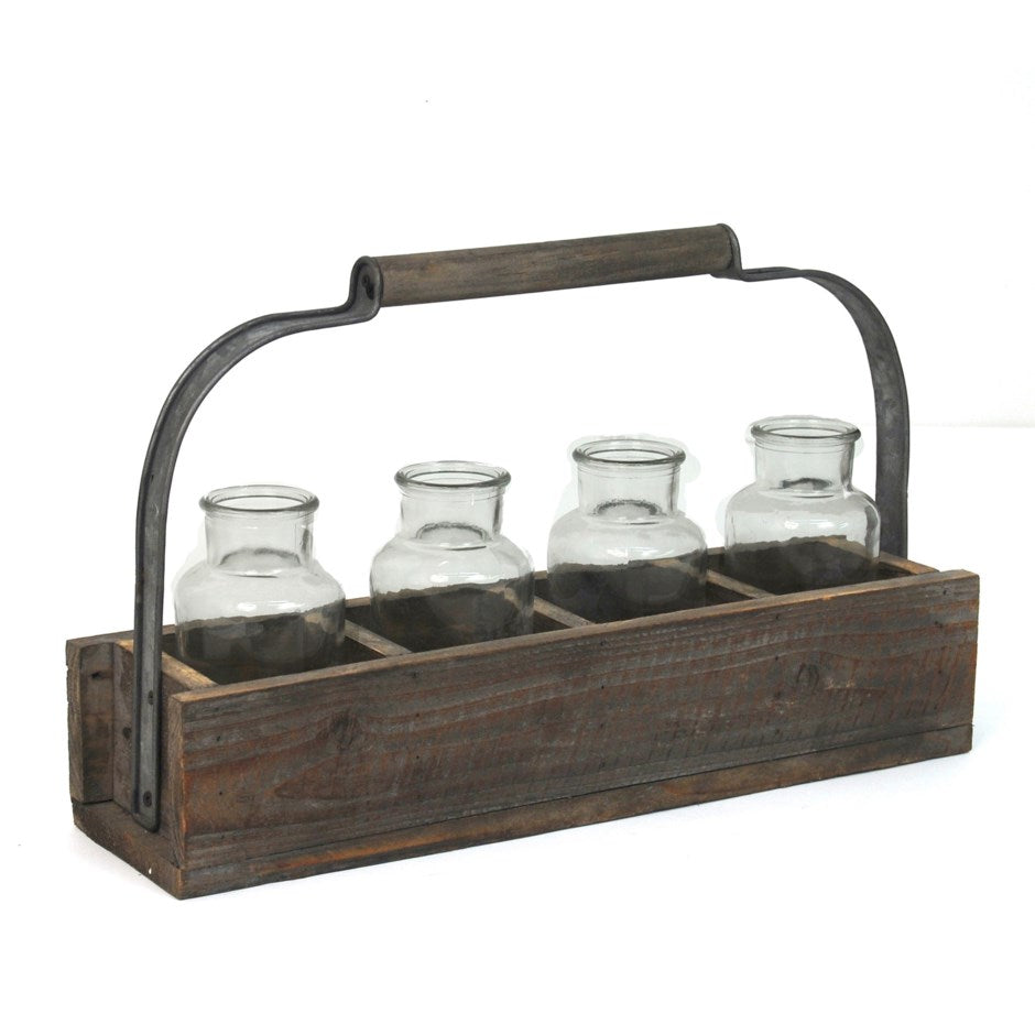 Crate with Handle and Bottles