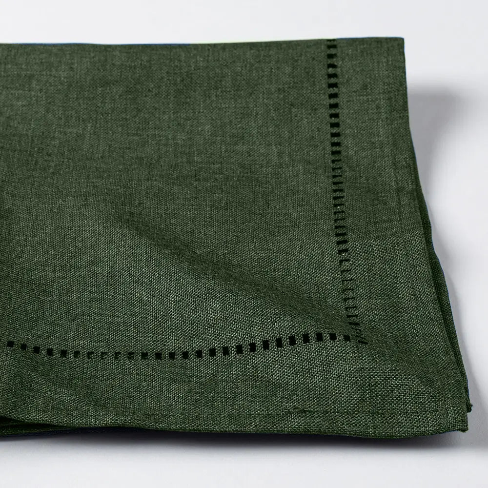 Serviette de table Hemstitch - vert foret
