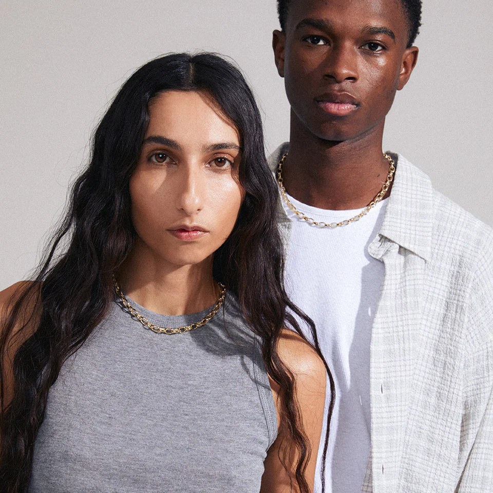 CHARM collier à breloques - plaqué or