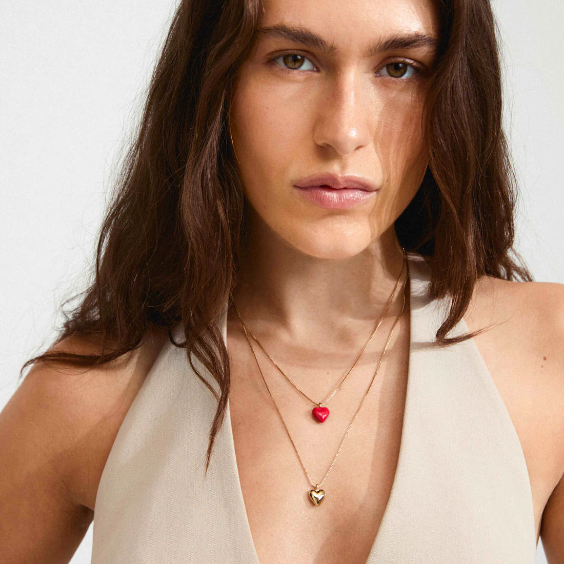 MAEVE 2 in 1 Heart Pendant Necklace - Gold Plated