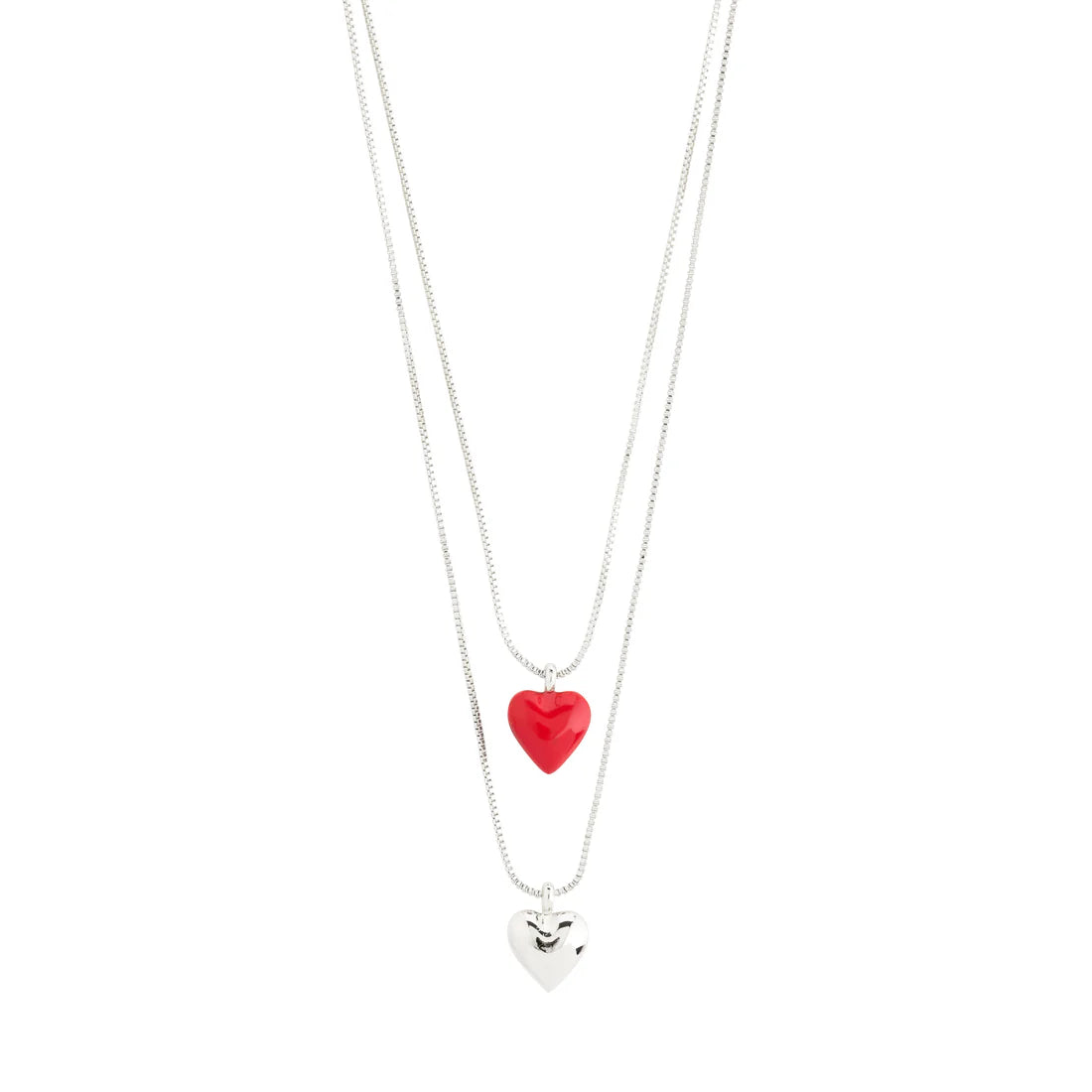 MAEVE Collier Pendentif Coeur 2 en 1 - Plaqué Argent