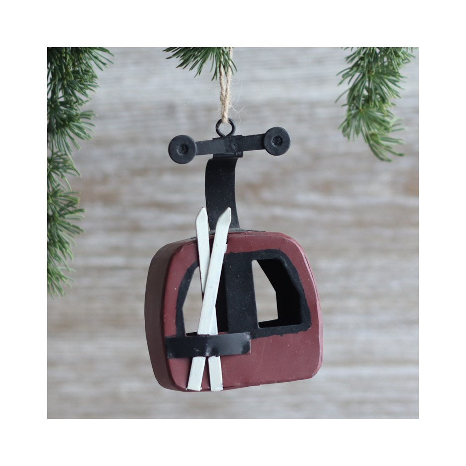 Rustic Gondola Ornament - Red