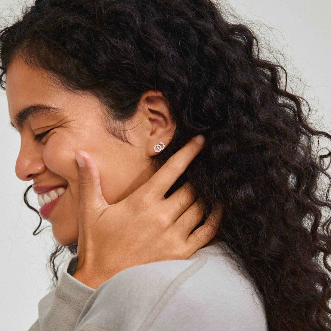 JOLINA Boucles d'oreilles cristal - Plaqué Argent