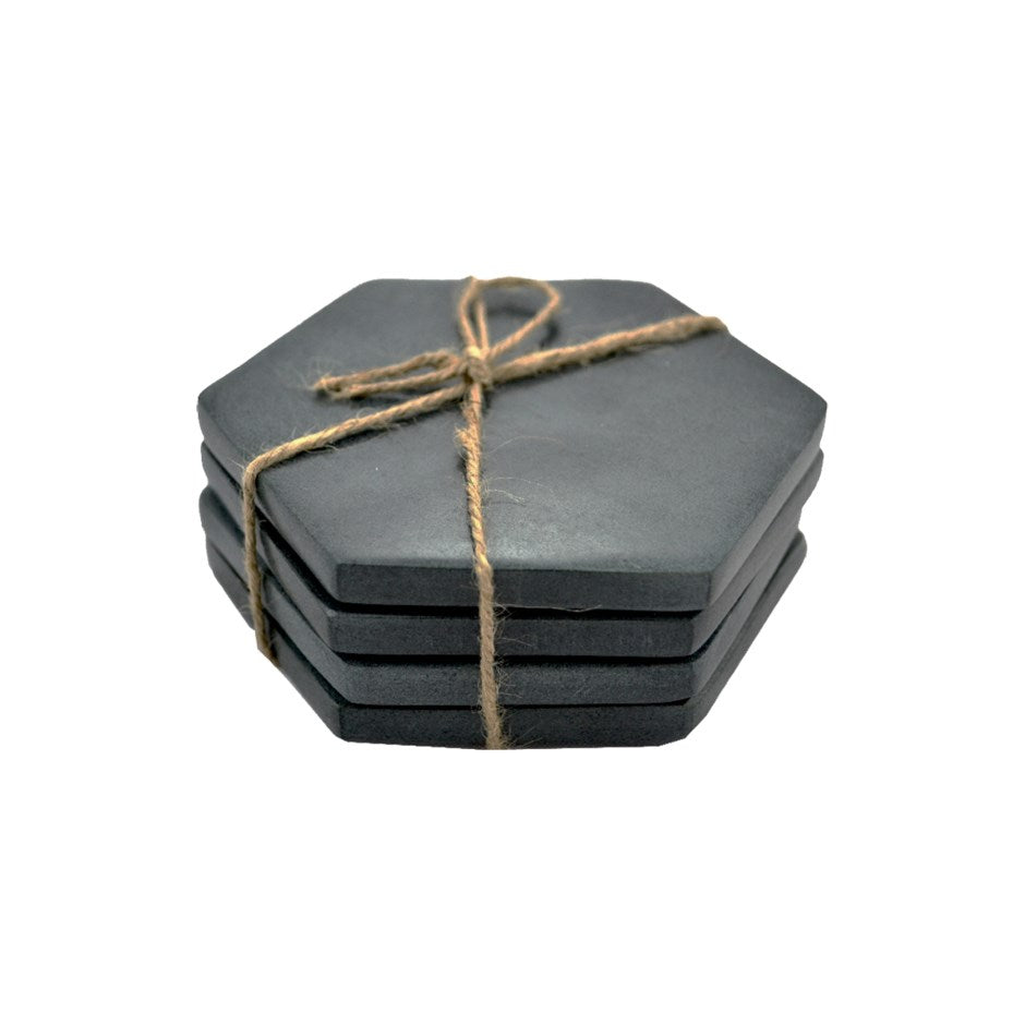 Hexagon Coasters - Black