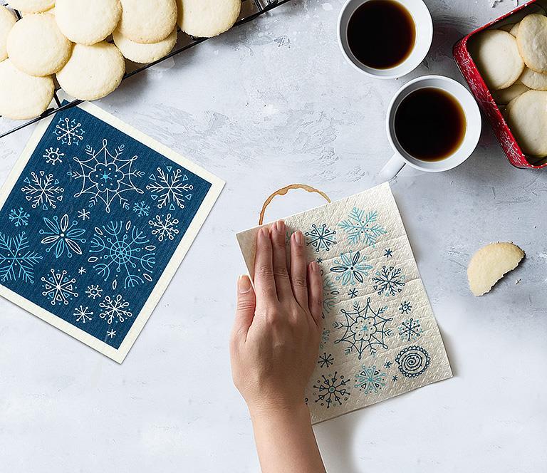 Linges Suédois - Flocons de Neige