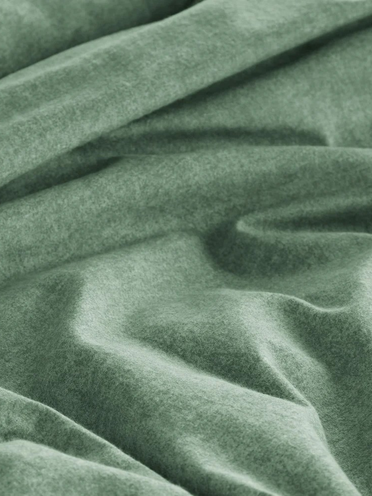 Bonheur - Housse de couette en flanelle Sauge