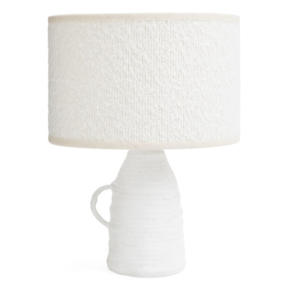 Table lamp with sherpa shade