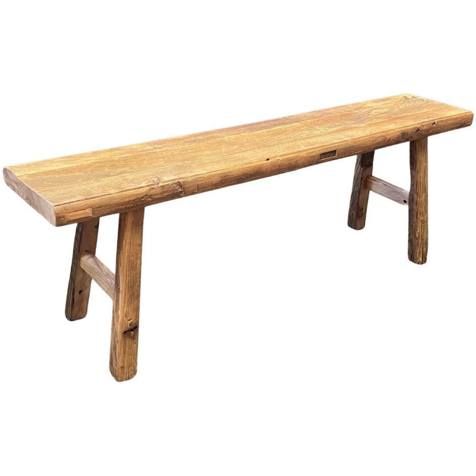 Recycled natural elm wood bench - 59"