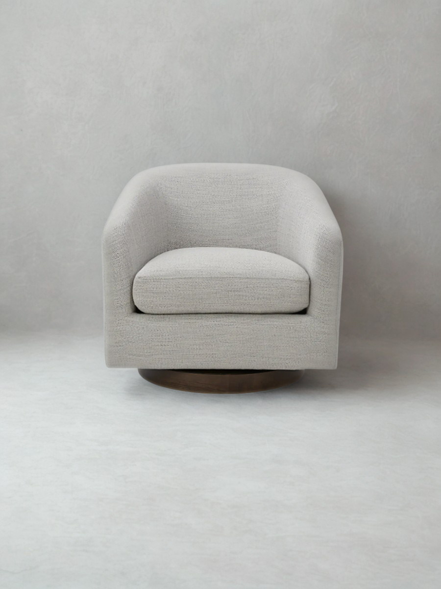 Oscy Swivel Chair – Splashed White