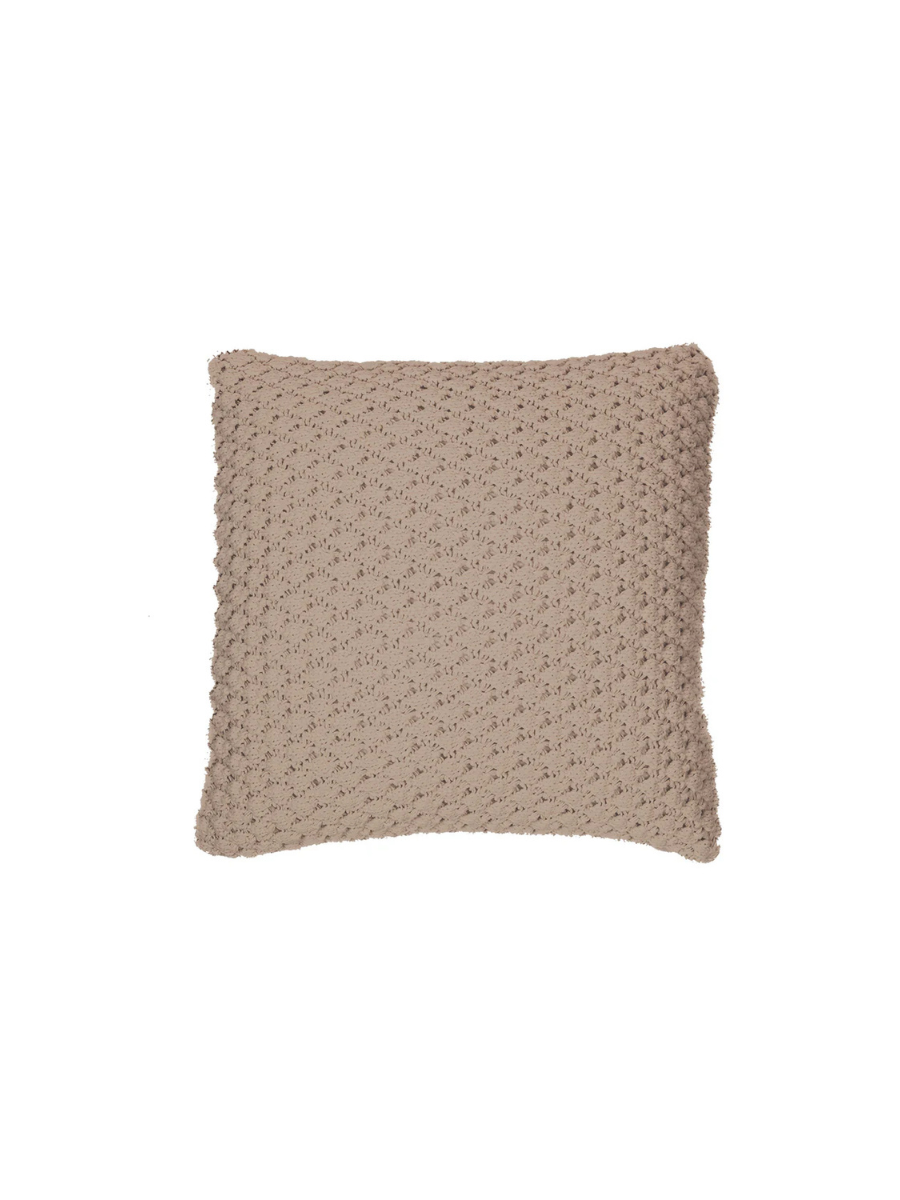 Basket - Decorative cushion in taupe knit