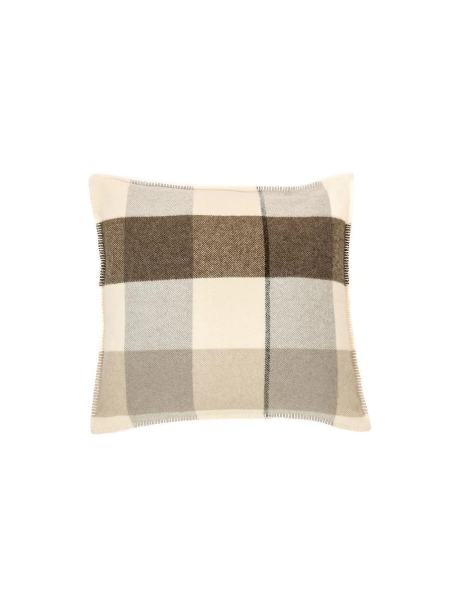 Fudge - Decorative plaid wool cushion