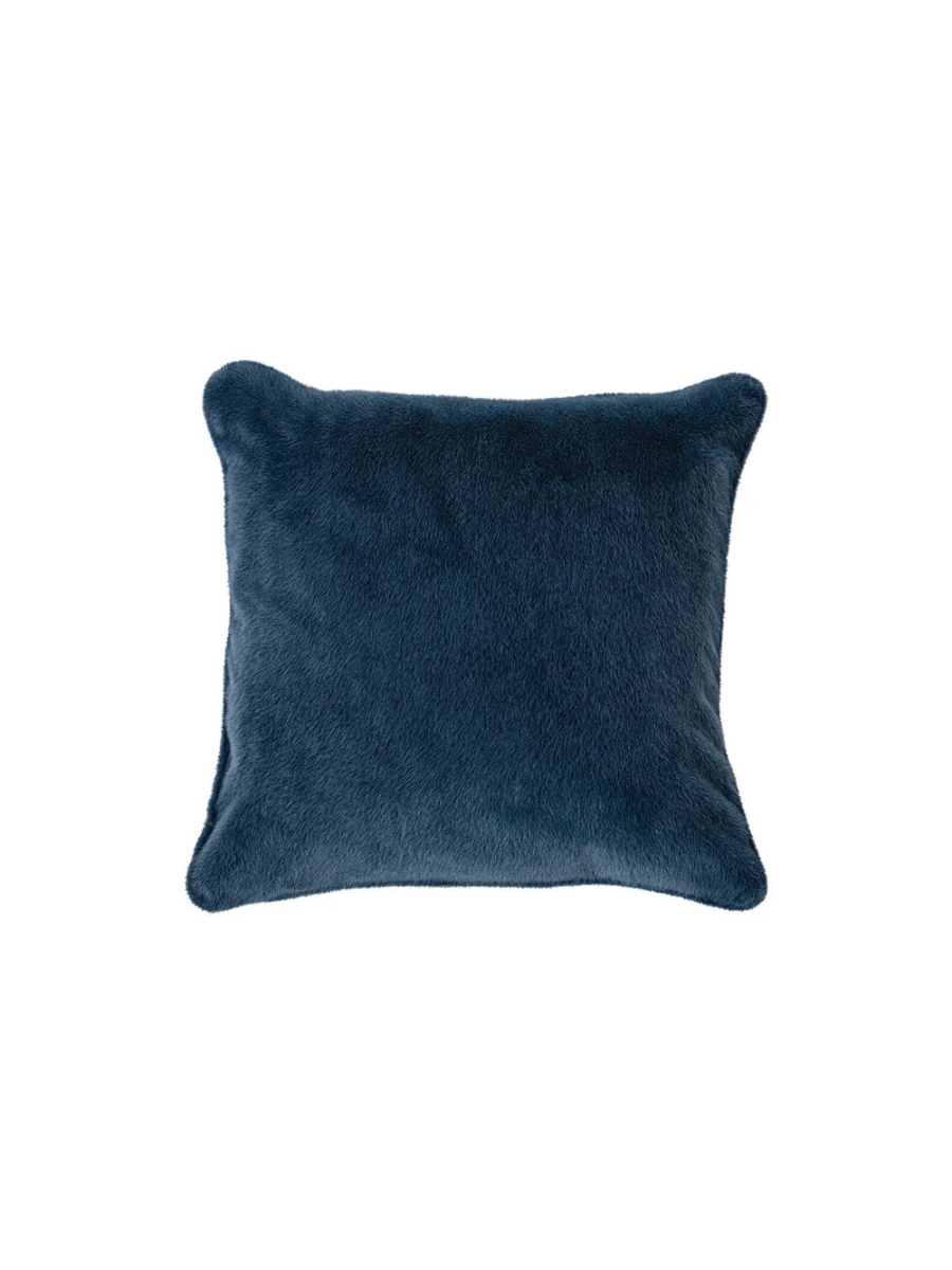 Polux - Coussin en fausse fourrure bleu