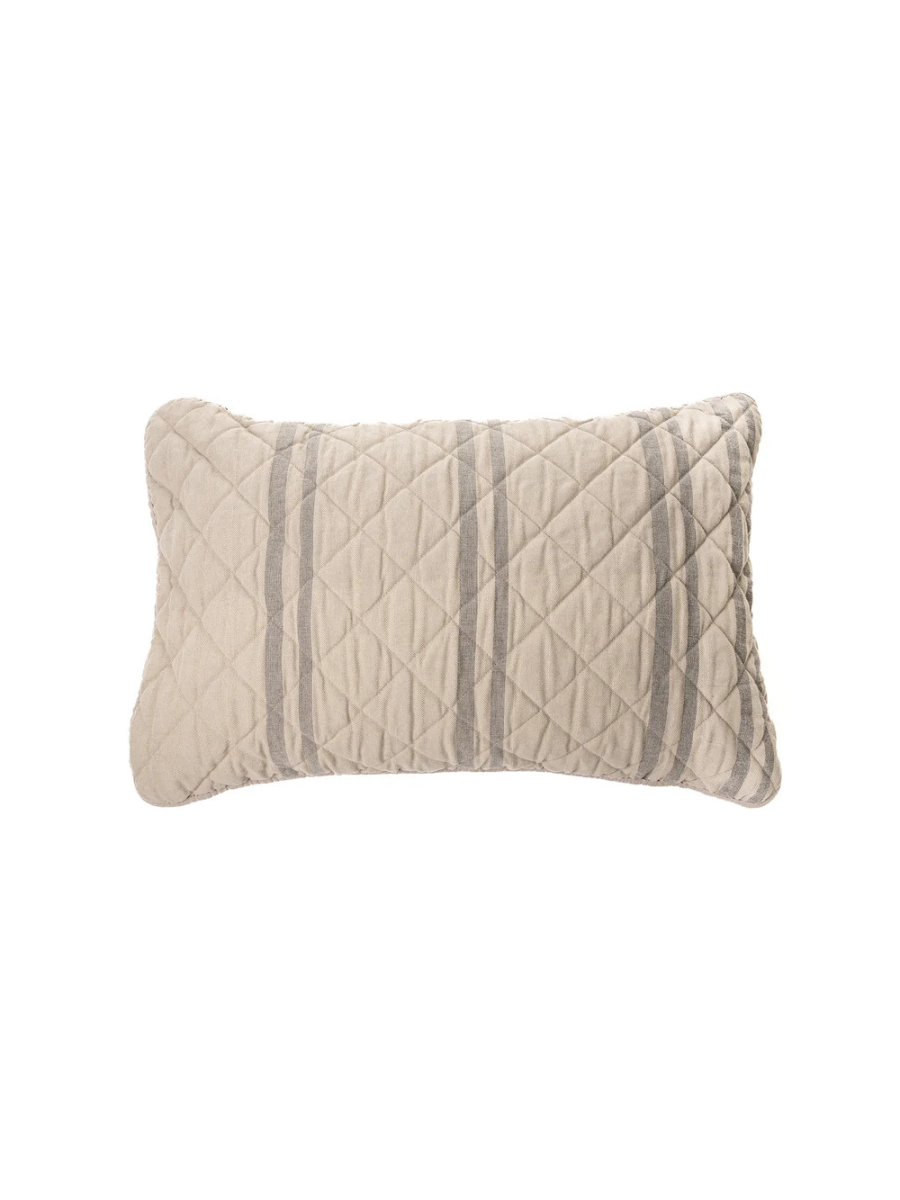 Room - Natural charcoal striped pillowcase