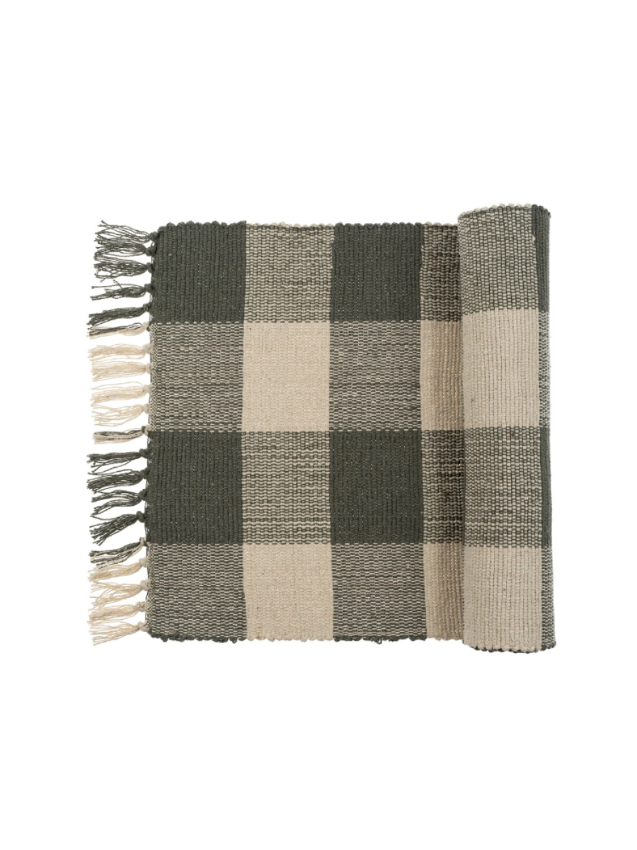 Gingham Check Table Runner - Mist
