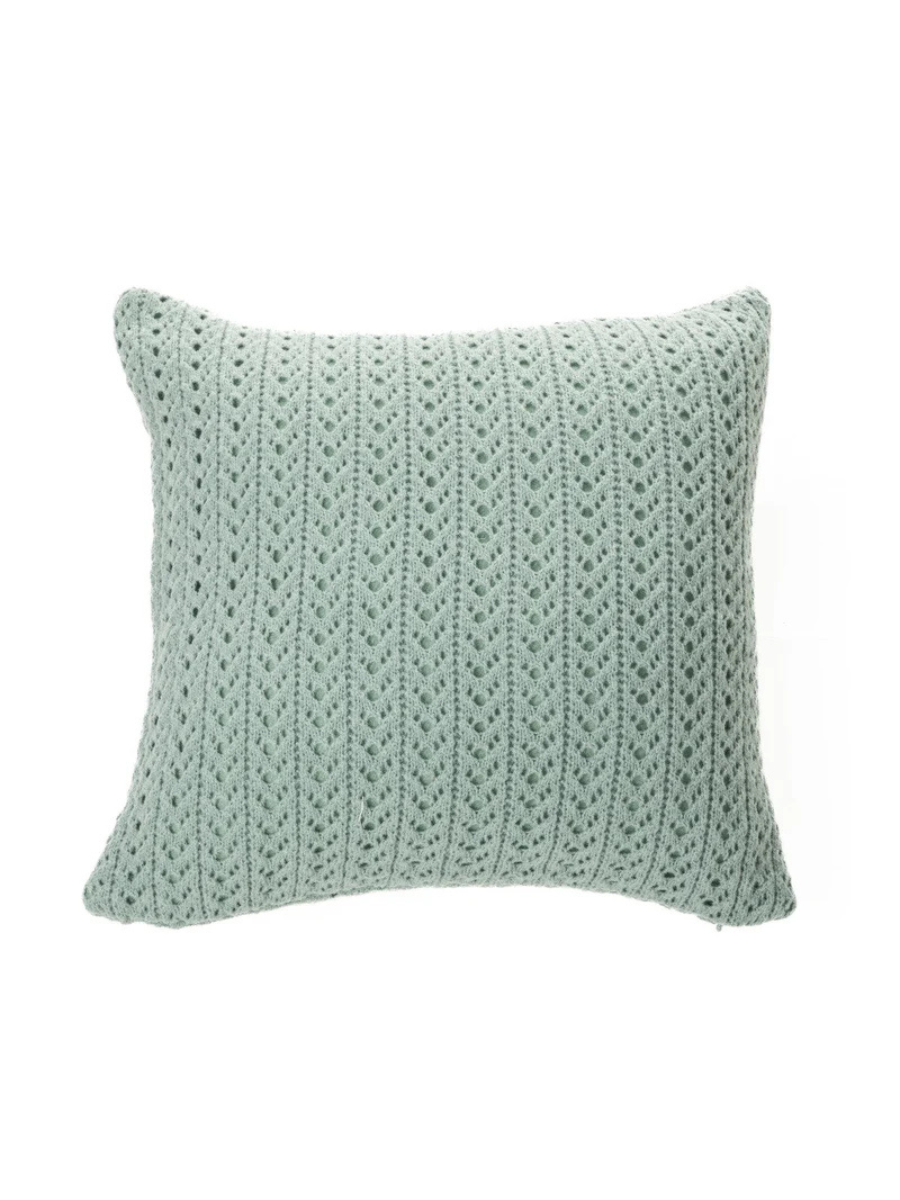 Naja - Oreiller européen en tricot vert sauge