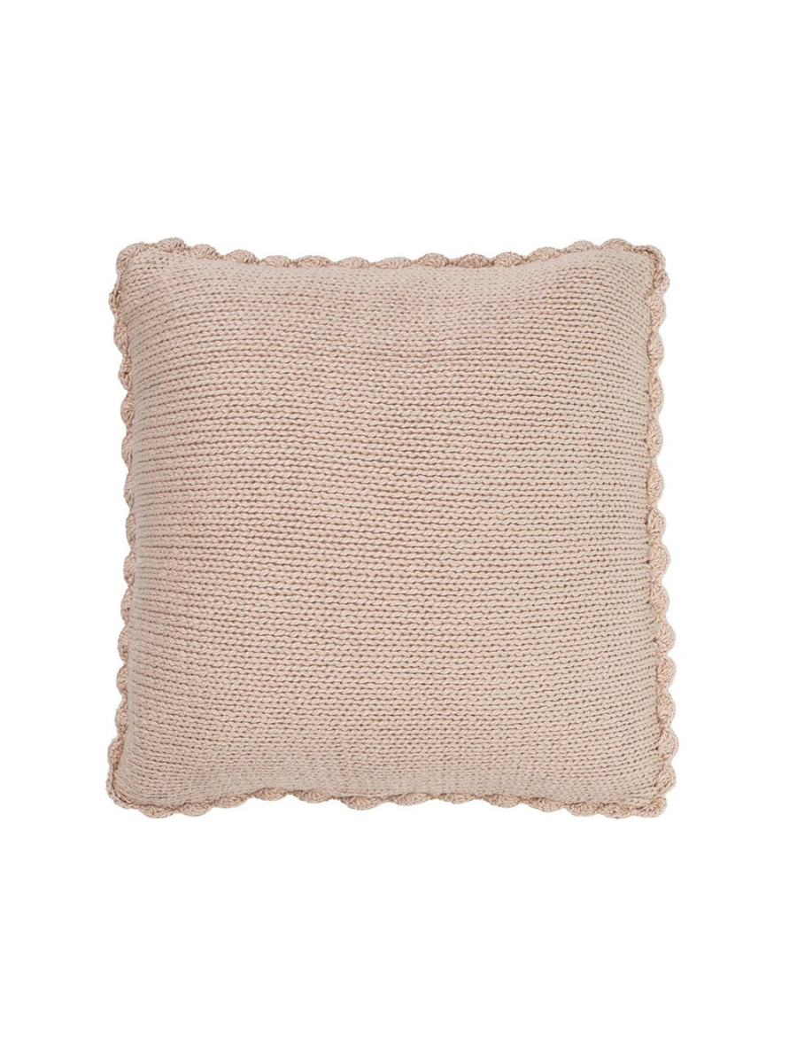 Beige knitted mamounette cushion