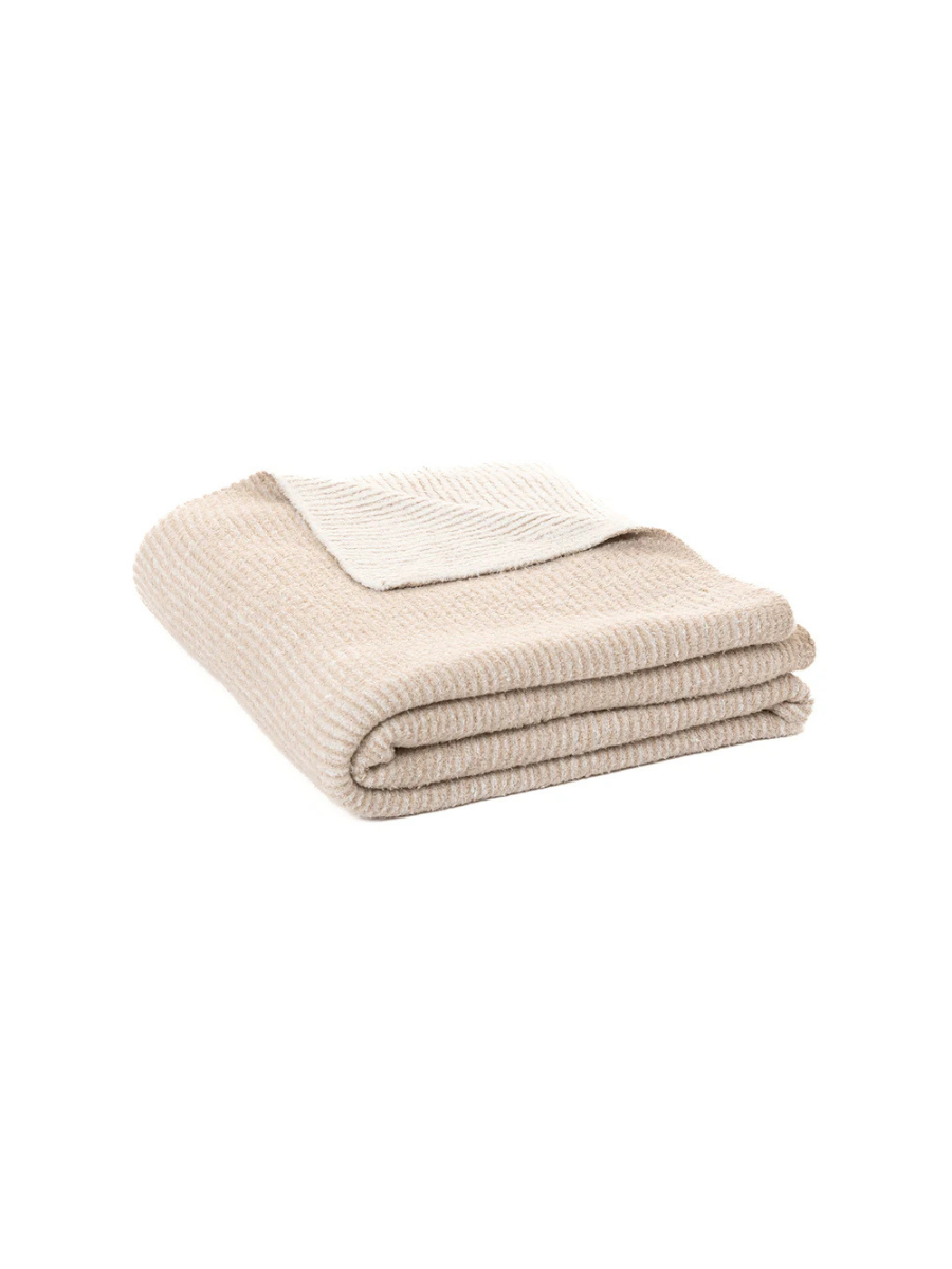 Softy - Cream and beige striped throw