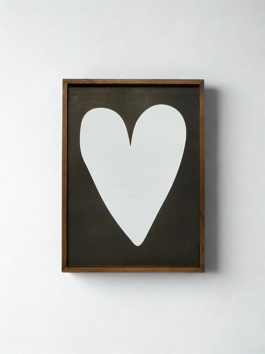 Tableau en Bois - Coeur Blanc