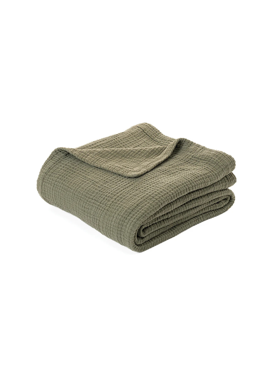 Popeye - Olive Cotton Muslin Blanket