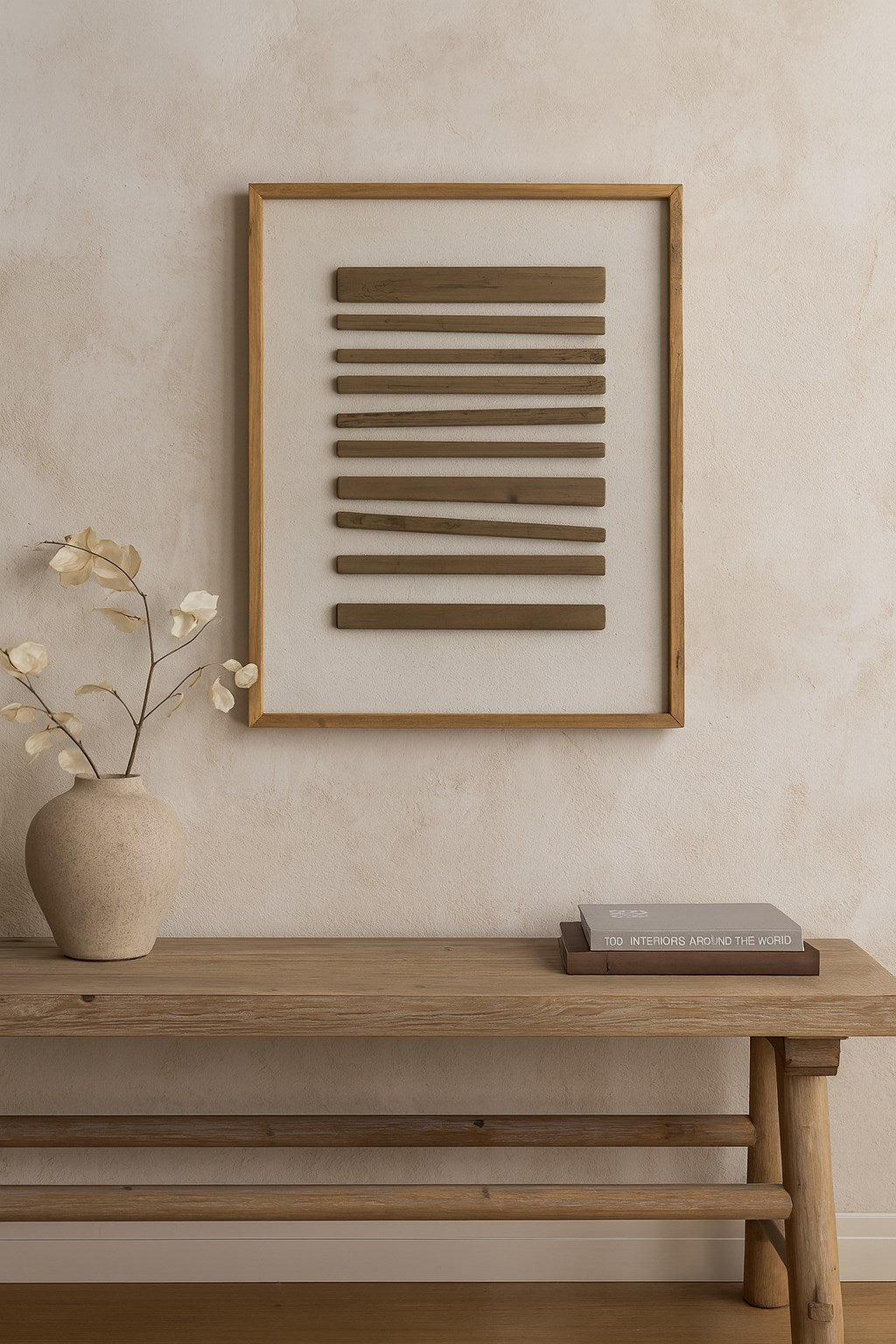 Horizontal Line Wall Art – Brown