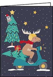 Carte de souhaits Noël - Orignal
