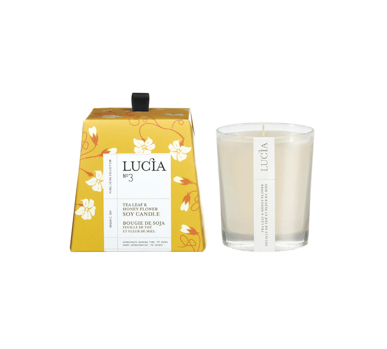 N°3 Bougie de soja Feuille de thé et fleur de miel - Lucia