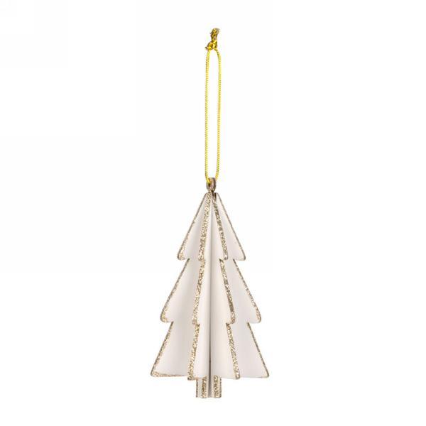 White and Gold Christmas Tree Ornament
