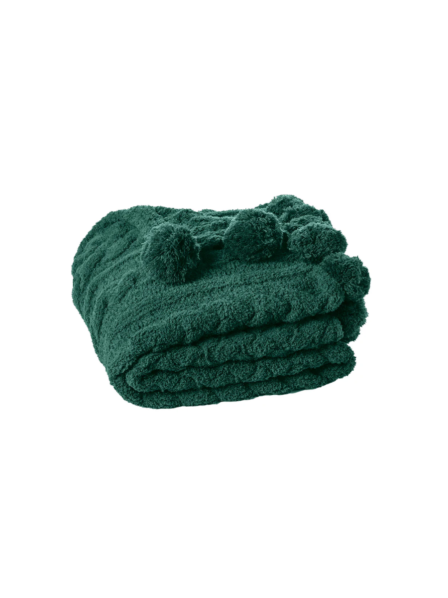 Jujube - Jeté en tricot vert