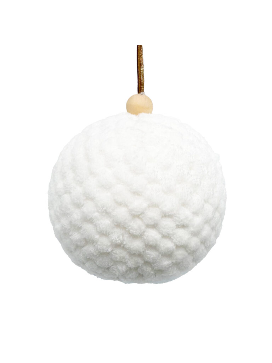 Boule en fausse fourrure blanche