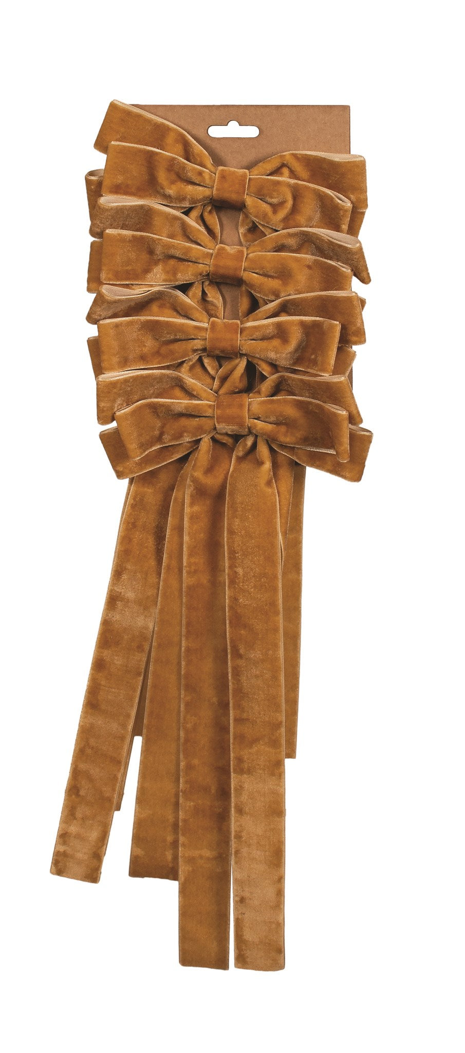 Boucle en ruban de velours - tan