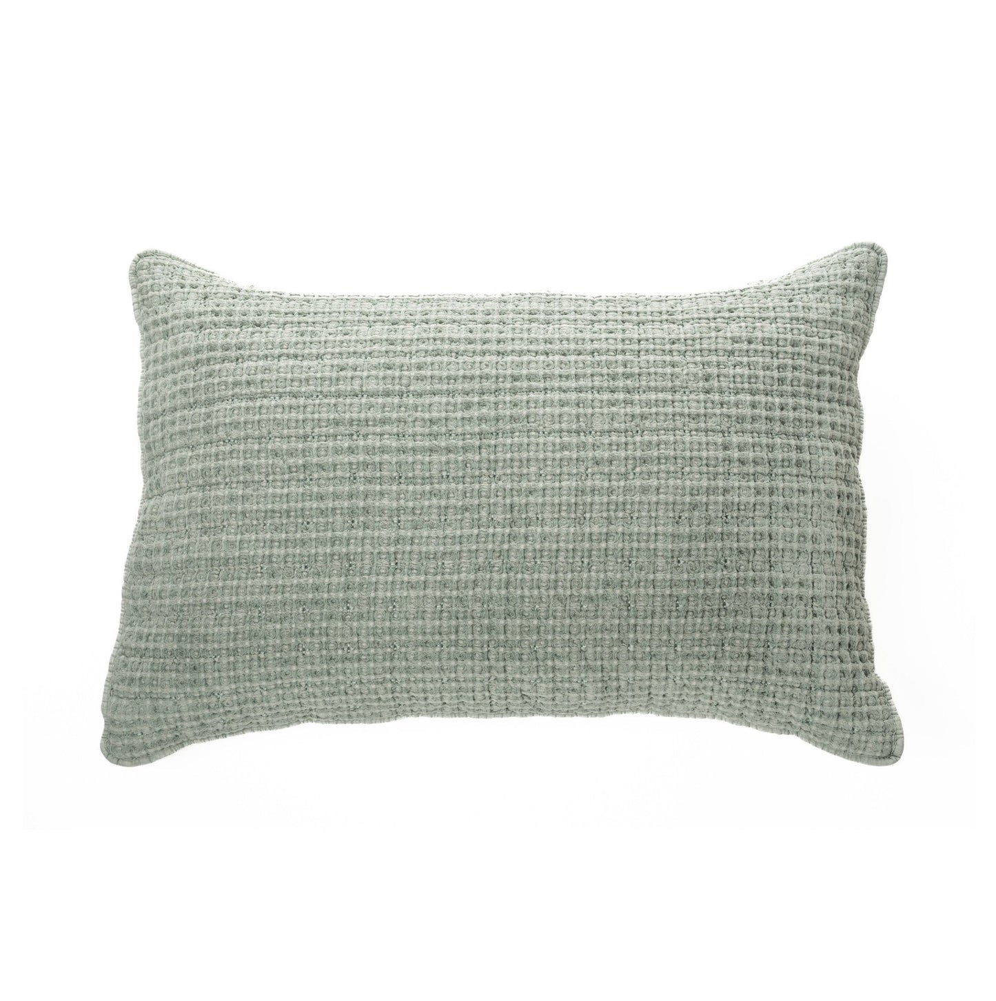 Spirit-Cache Waffled Cotton Decorative Pillow, Green