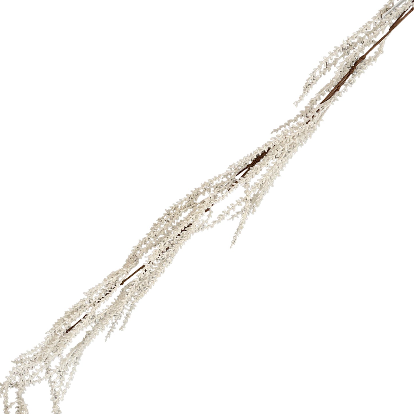 Guirlande Mini-Feuilles – Blanc Givré & Paillettes 59"