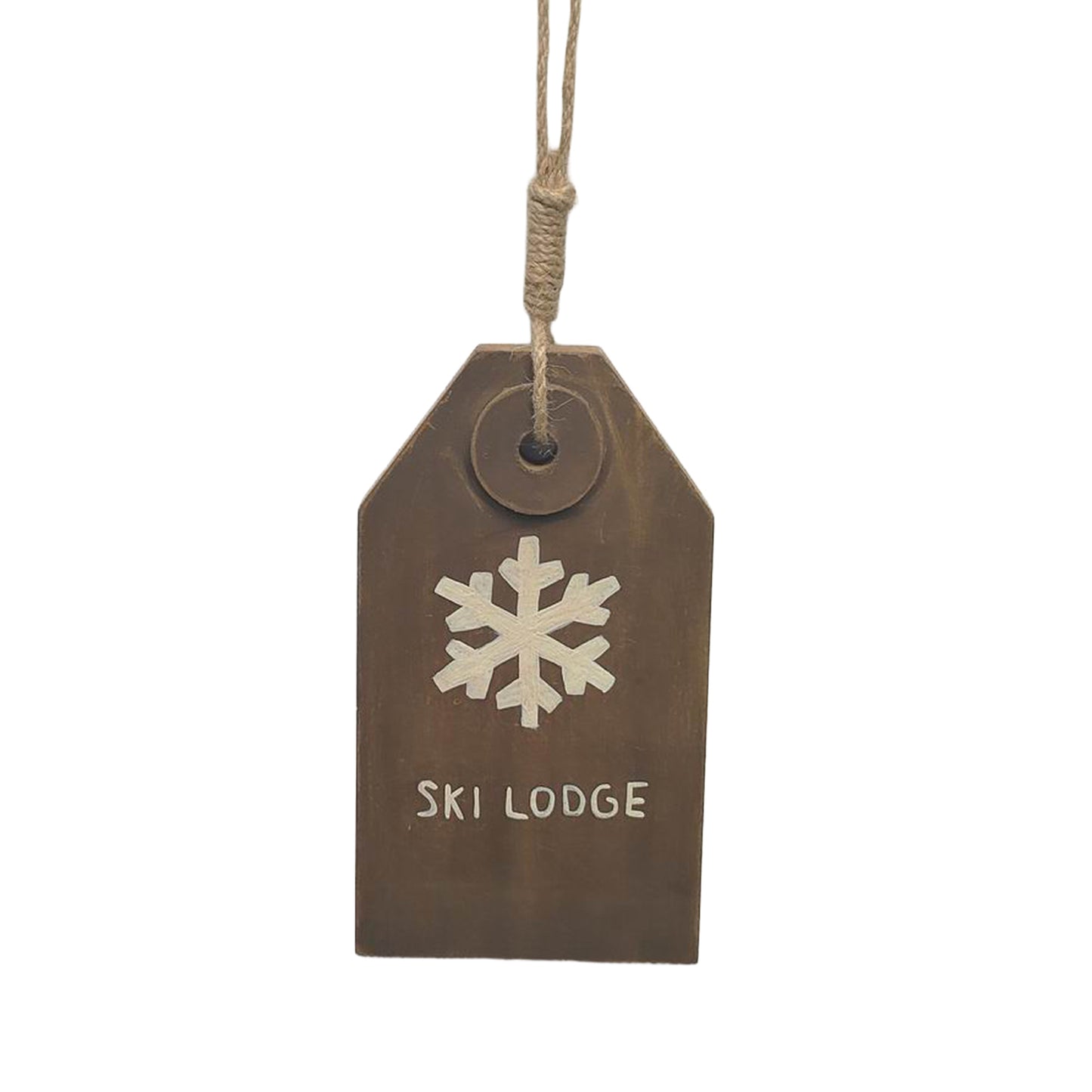 Ornement panneau chalet de ski