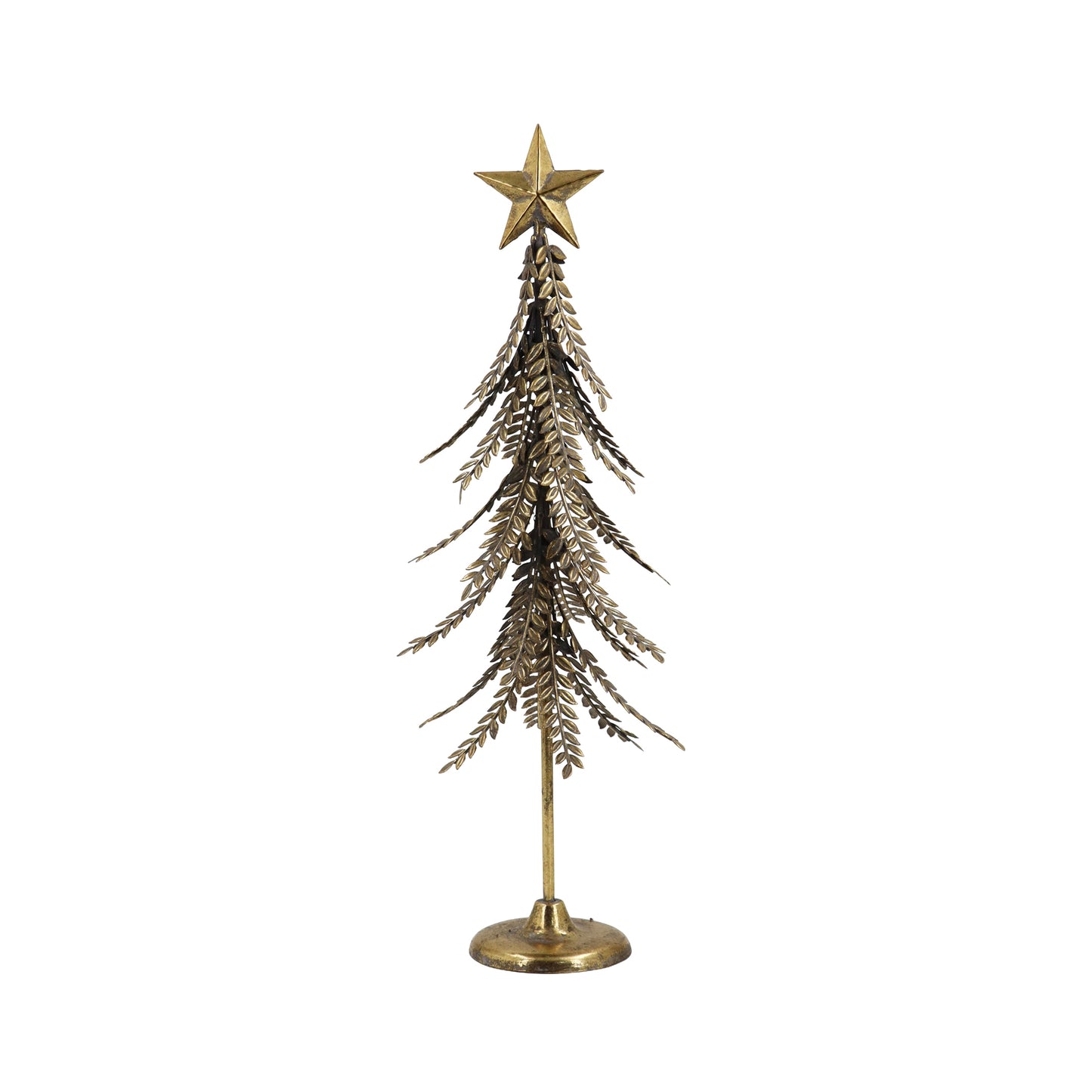 Sapin en métal or antique avec étoile 18 po