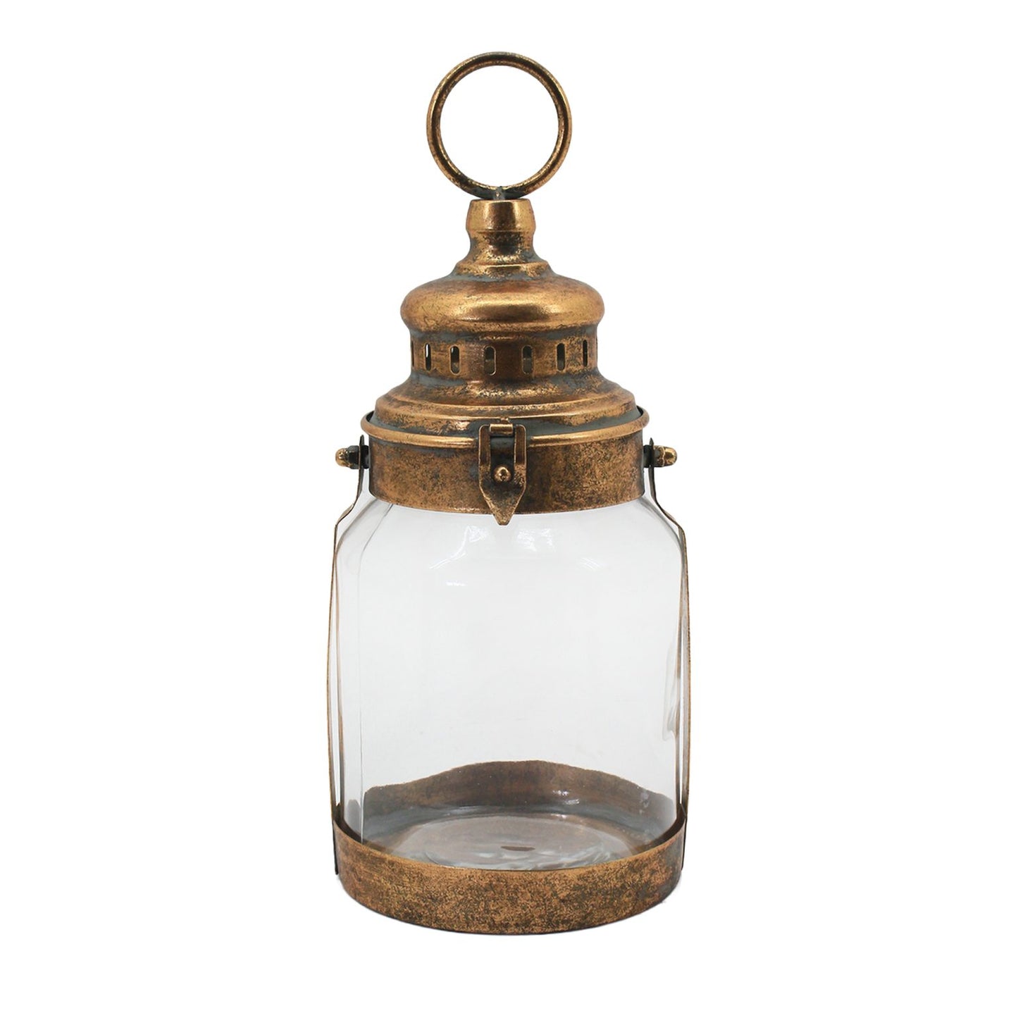 Lanterne en métal - fini doré antique