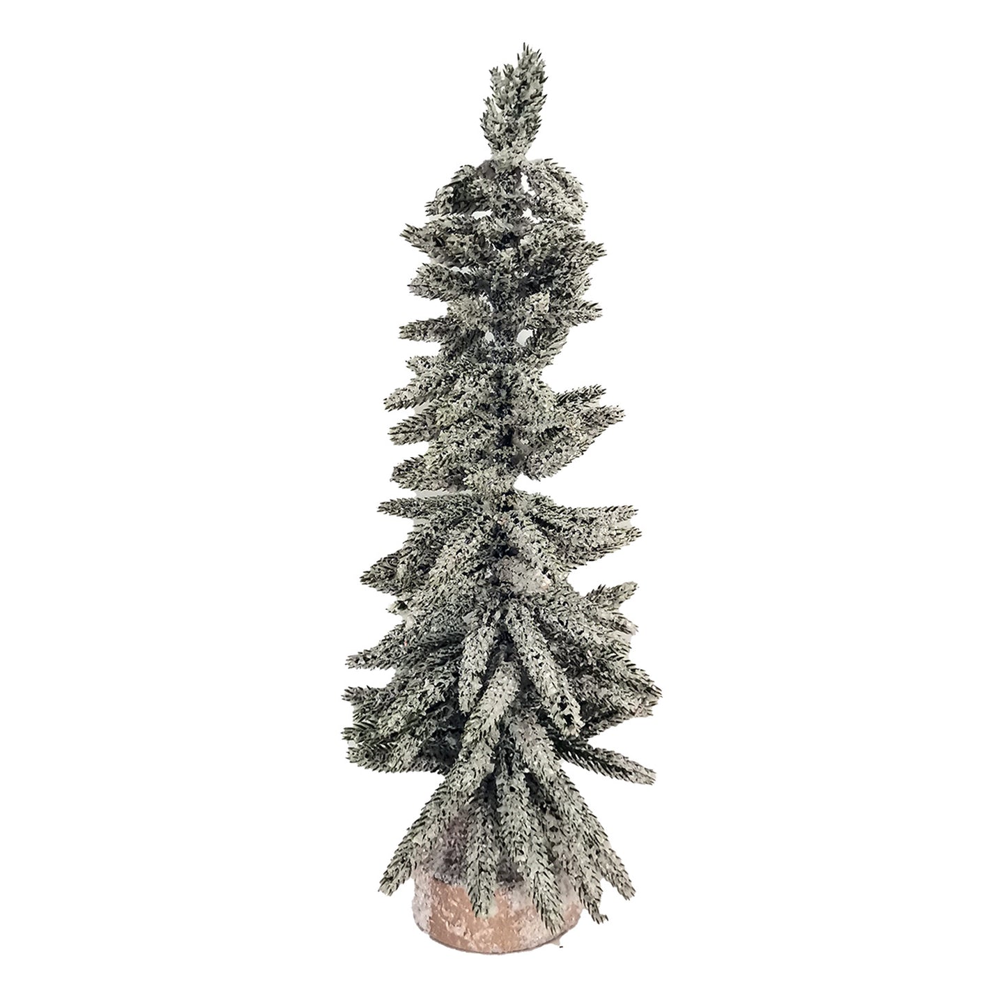 Sapin enneigé avec base en bois - 16 po