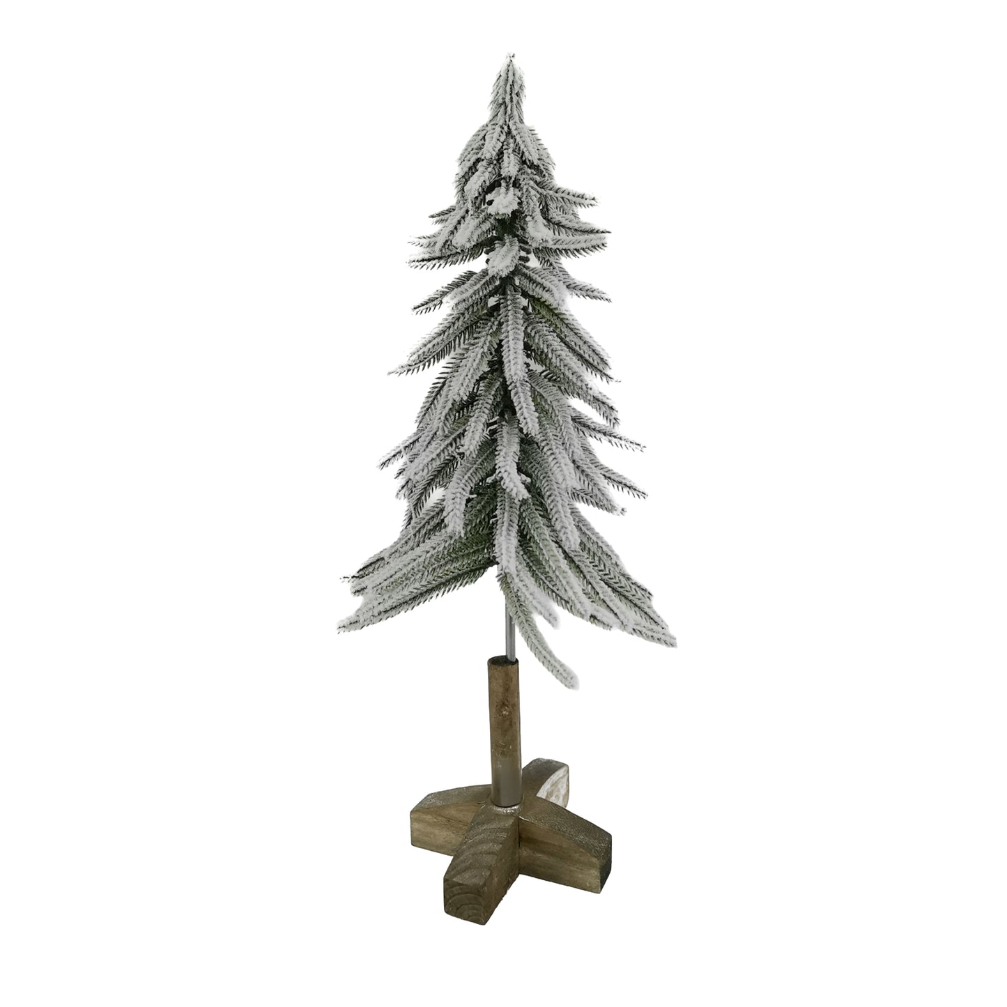Sapin enneigé base en bois - 20 po