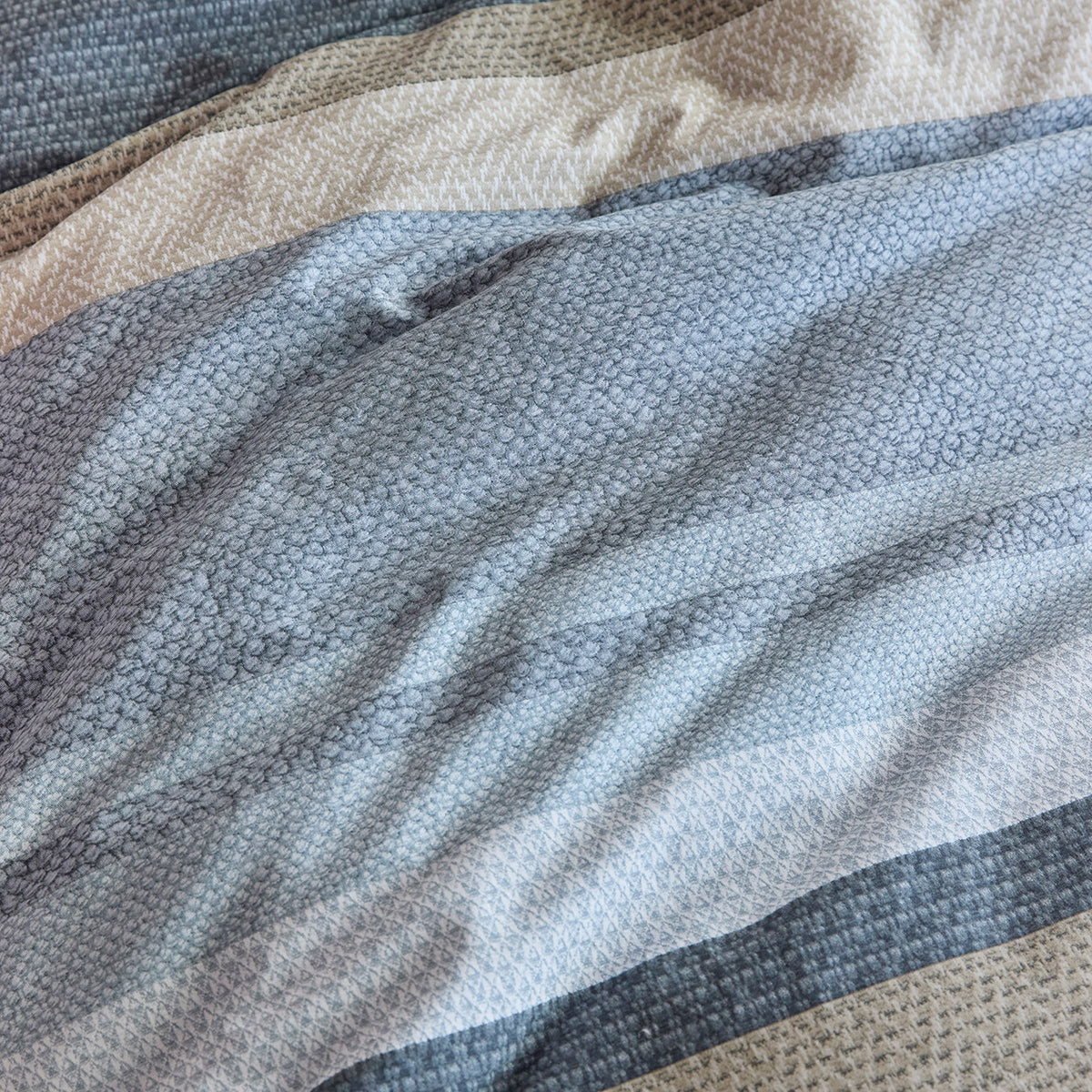 Brad - Blue and Beige Striped Duvet Cover