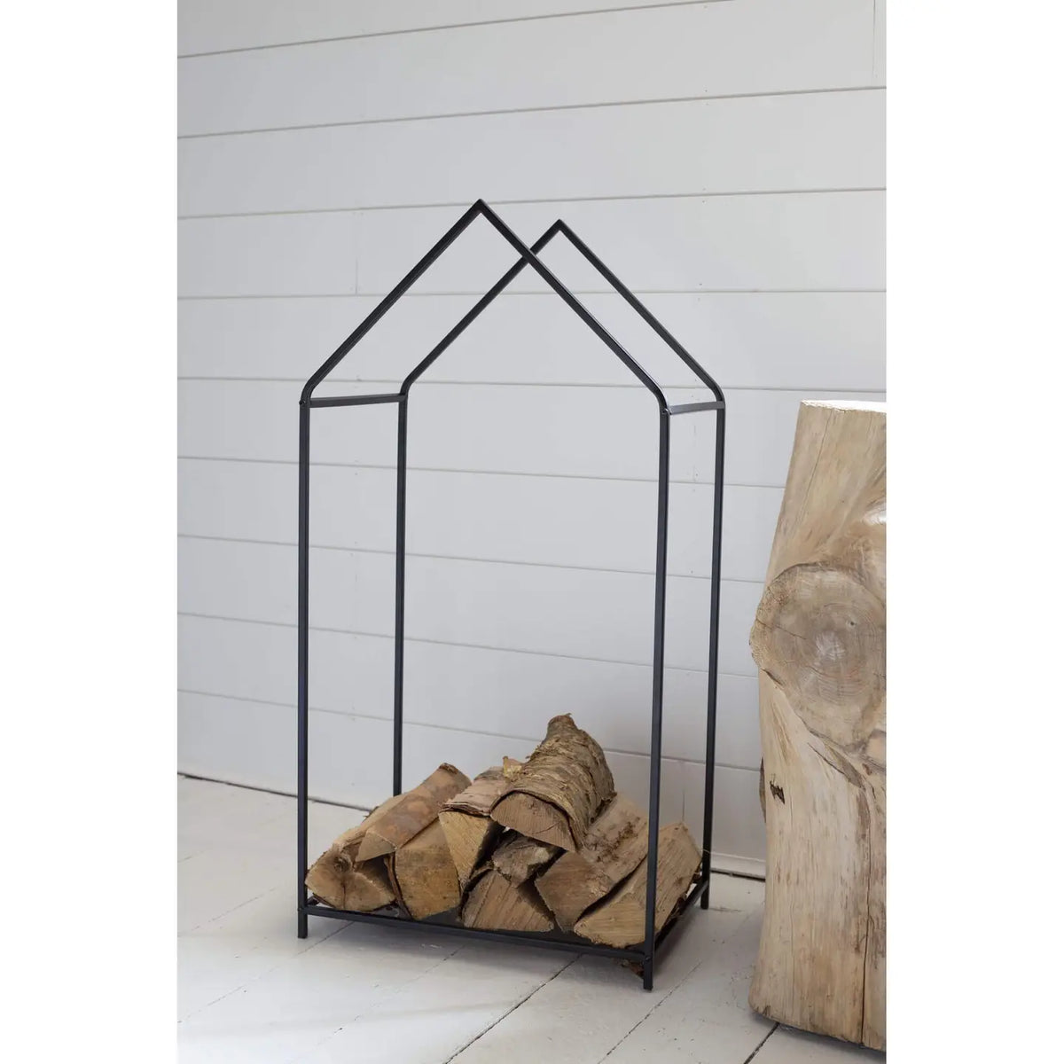 PORTE-BÛCHES ENCADREMENT DE MAISON EN MÉTAL