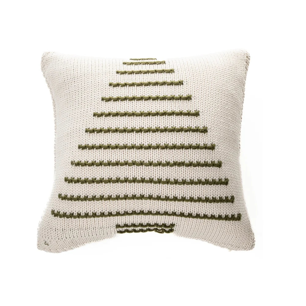 Didi cream and green decorative pillow