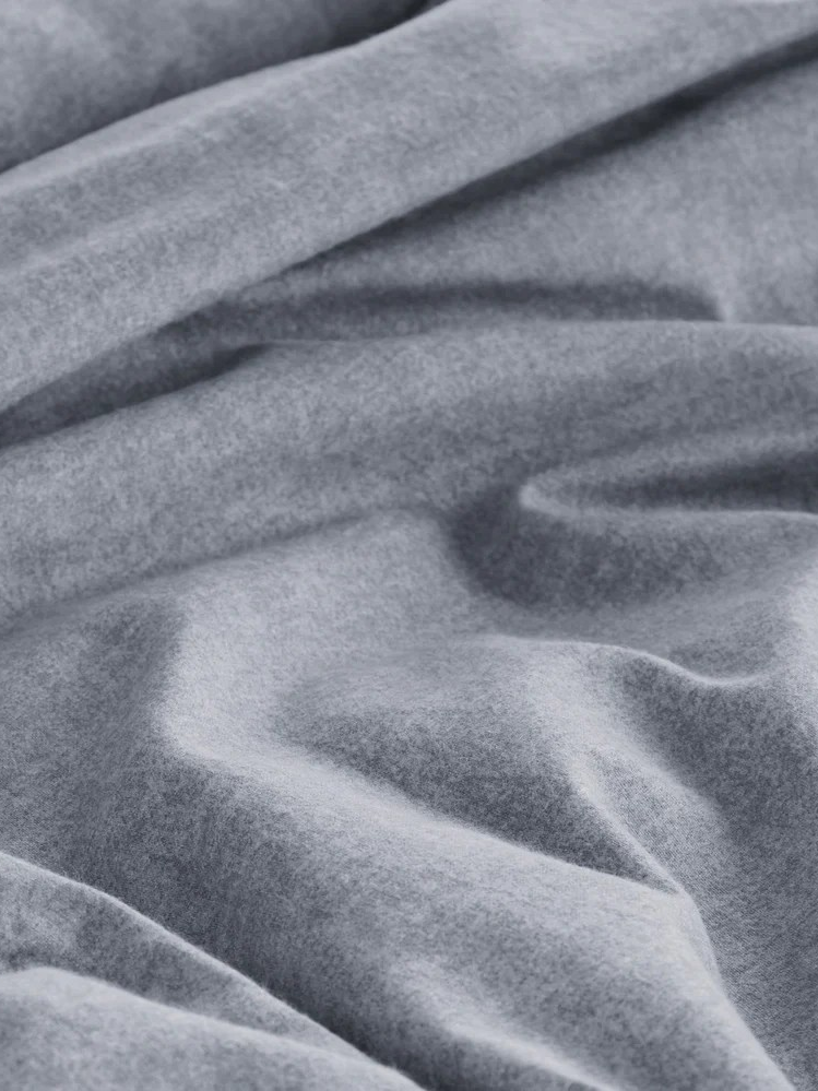 Bonheur - Housse de couette en flanelle grise